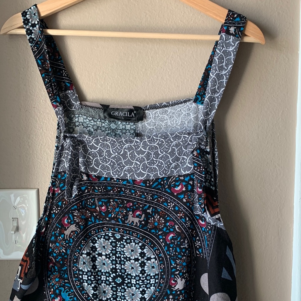 Gracila Cotton Printed Overalls with Pockets